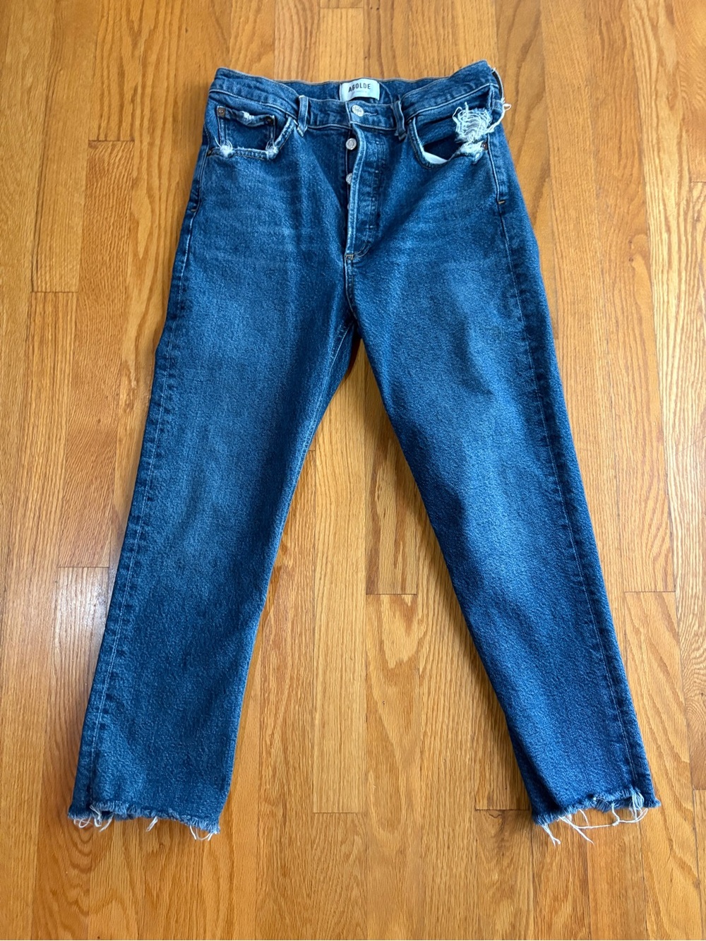 Agolde Riley Women High Rise Straight Leg Distressed in size 28